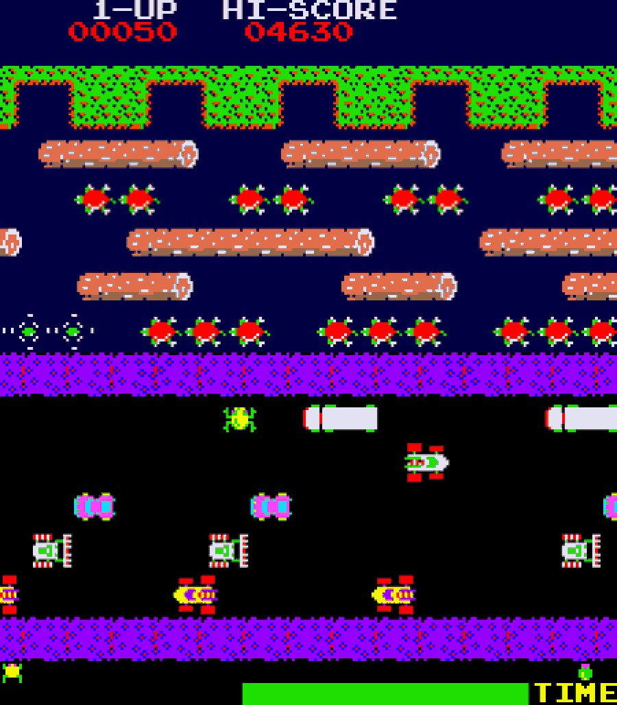screenshot of Frogger