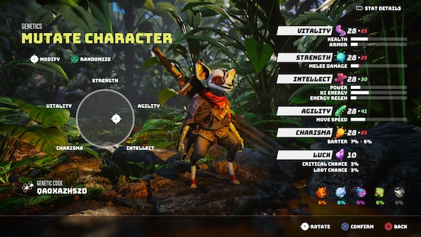 screenshot of Biomutant