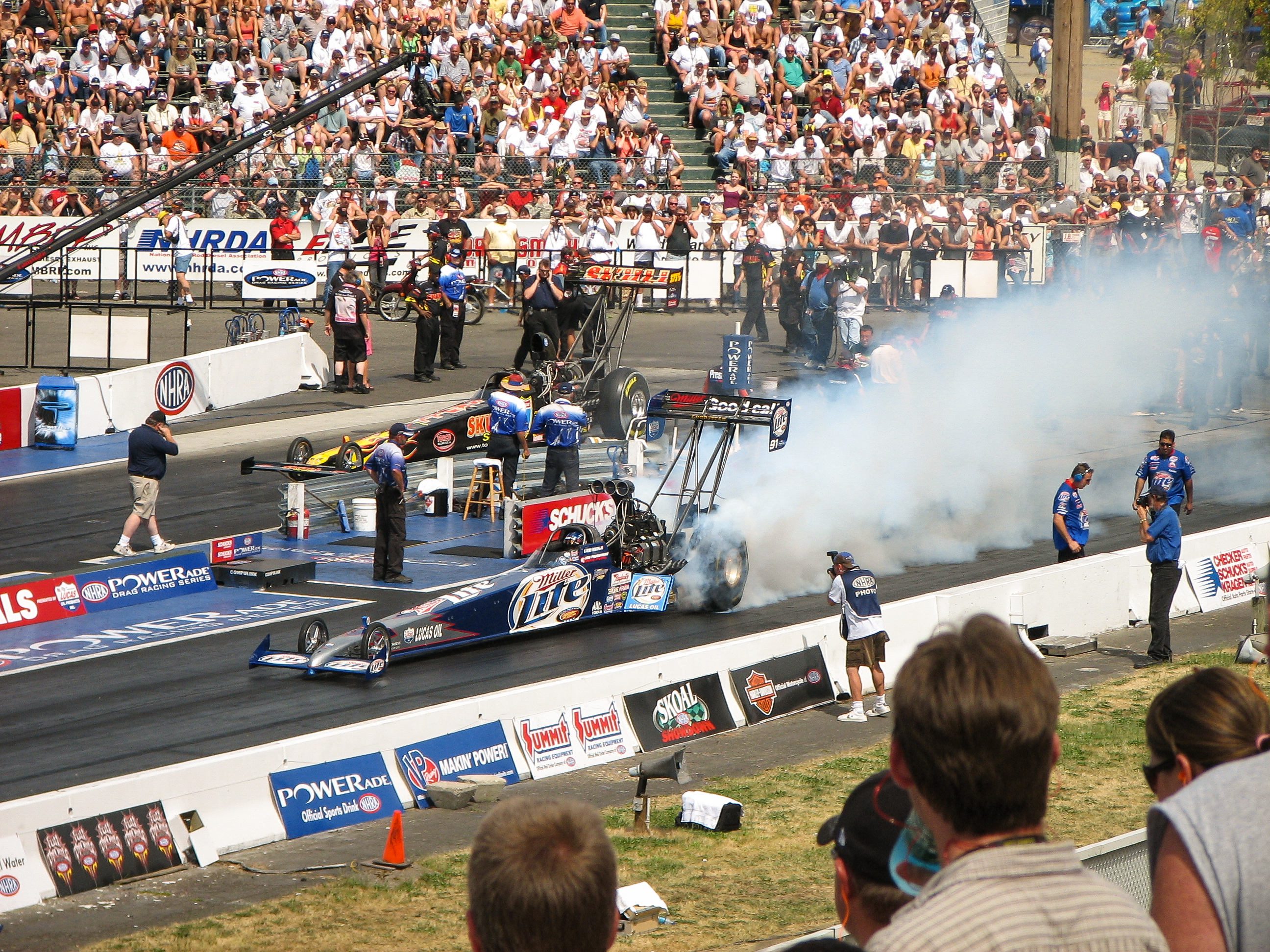 NHRA drags are ridiculous. Go exactly one time.<br />07/23/2006 @ 03:05<br />Camera: Canon PowerShot S2 IS<br />Lens:  6.0-72.0mm