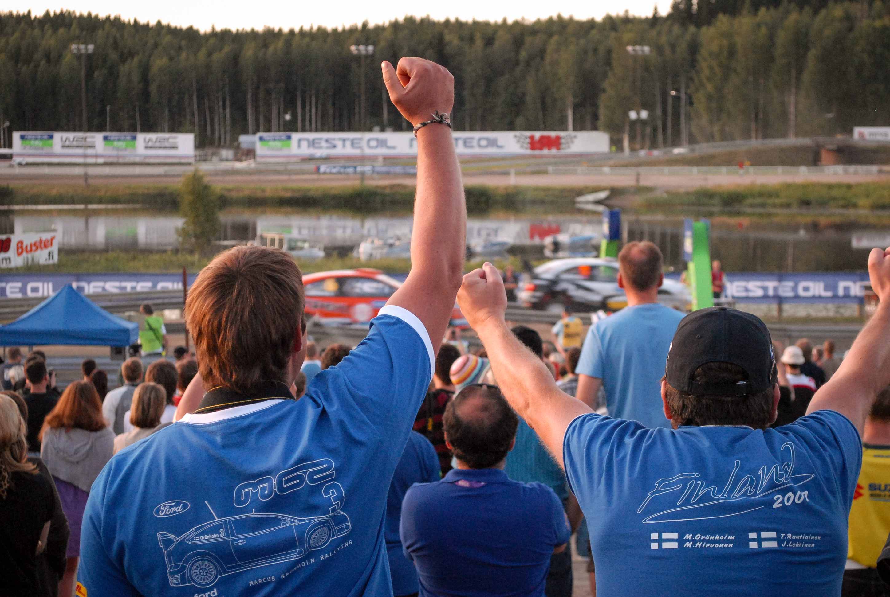 These two gentlemen were excited about the results of the Solberg v. Solberg super special. It was quite a comeback for Petter. (Finland 2009)<br />07/30/2009 @ 11:12<br />Camera: NIKON D200<br />Lens: AF-S DX VR Zoom-Nikkor 18-55mm f/3.5-5.6G