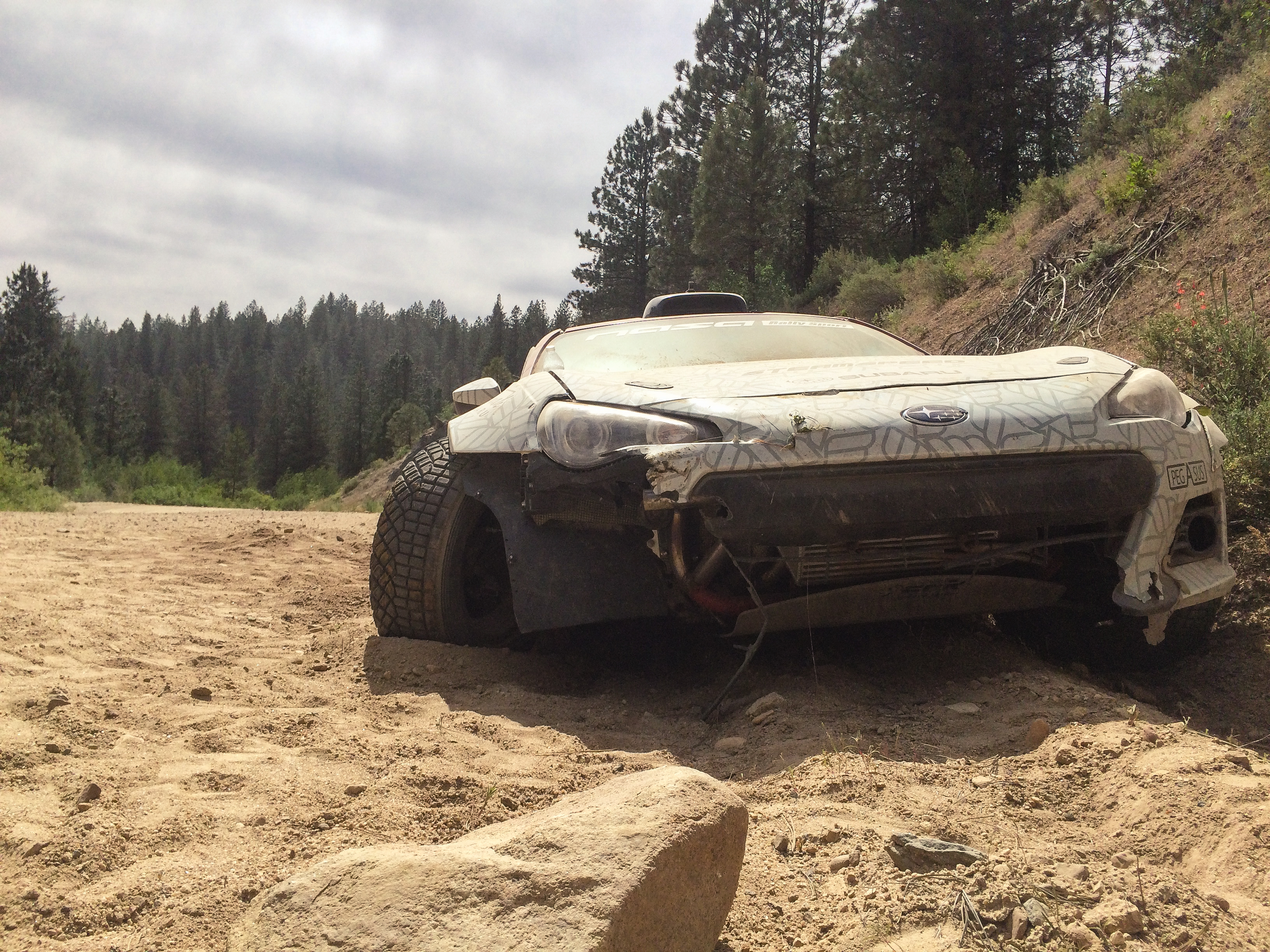 Monster BRZ defeated by more monster 90 pound rock in the driving line. (Idaho 2016)<br />06/11/2016 @ 16:09<br />Camera: iPhone 5s<br />Lens: iPhone 5s back camera 4.15mm f/2.2