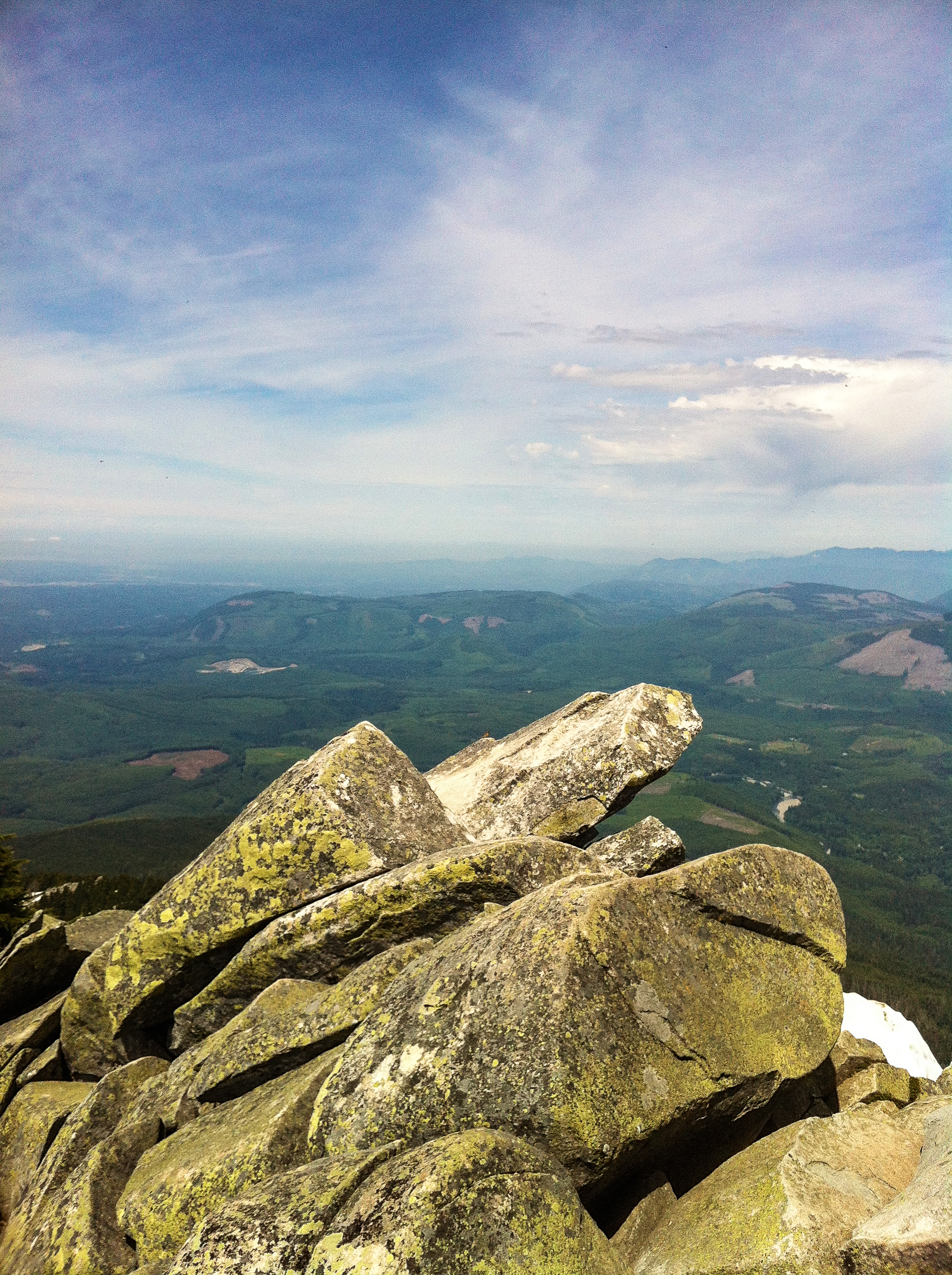 Rocks to the NW of the lookout on Pilchuck.<br />06/16/2013 @ 12:13<br />Camera: iPhone 4