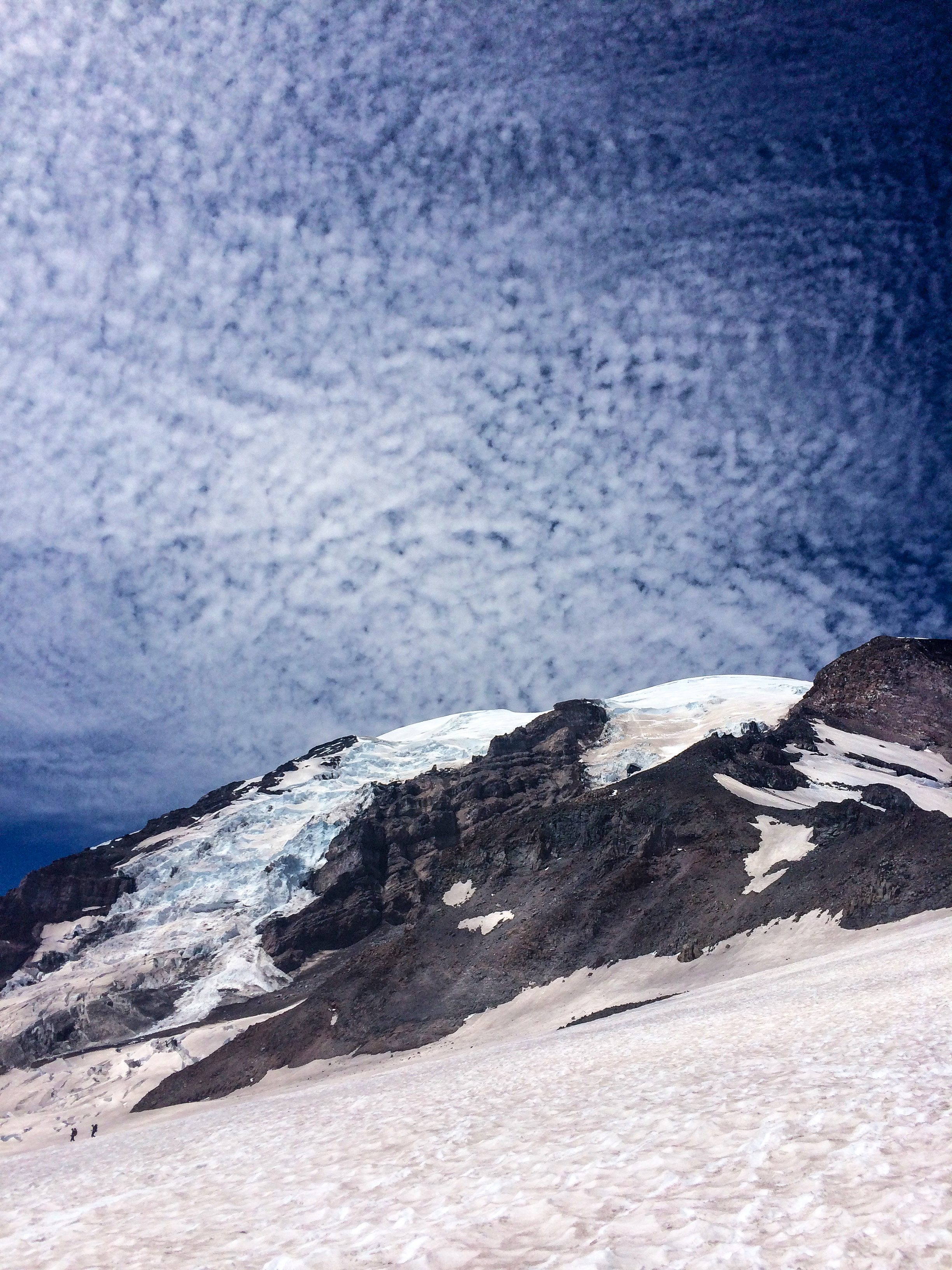 A couple clouds drifted in as I got closer to Camp Muir.<br />07/31/2014 @ 13:28<br />Camera: iPhone 5s<br />Lens: iPhone 5s back camera 4.12mm f/2.2
