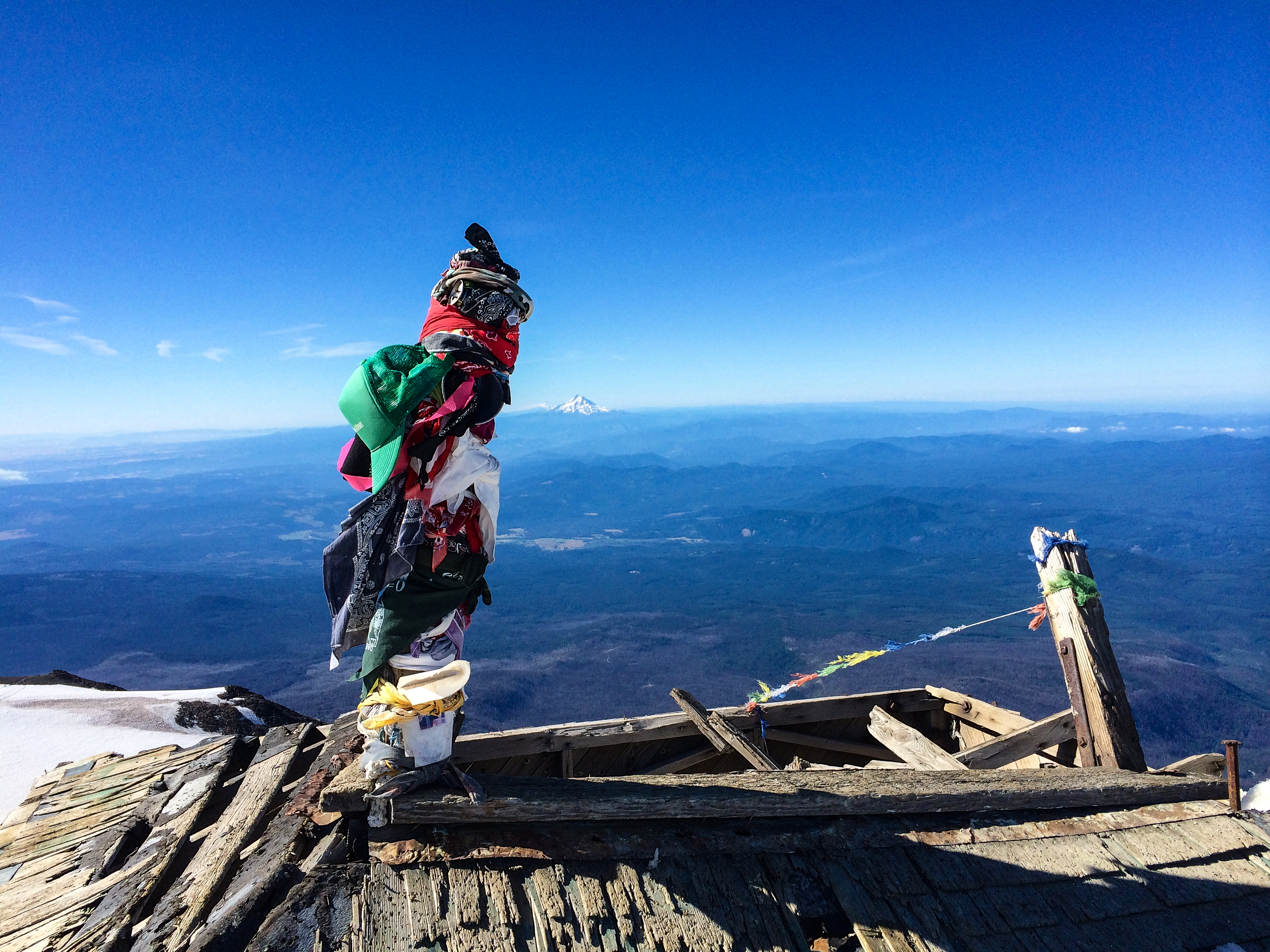 Mt. Adams summit (Mt. Hood in the background).<br />08/07/2014 @ 09:44<br />Camera: iPhone 5s<br />Lens: iPhone 5s back camera 4.12mm f/2.2