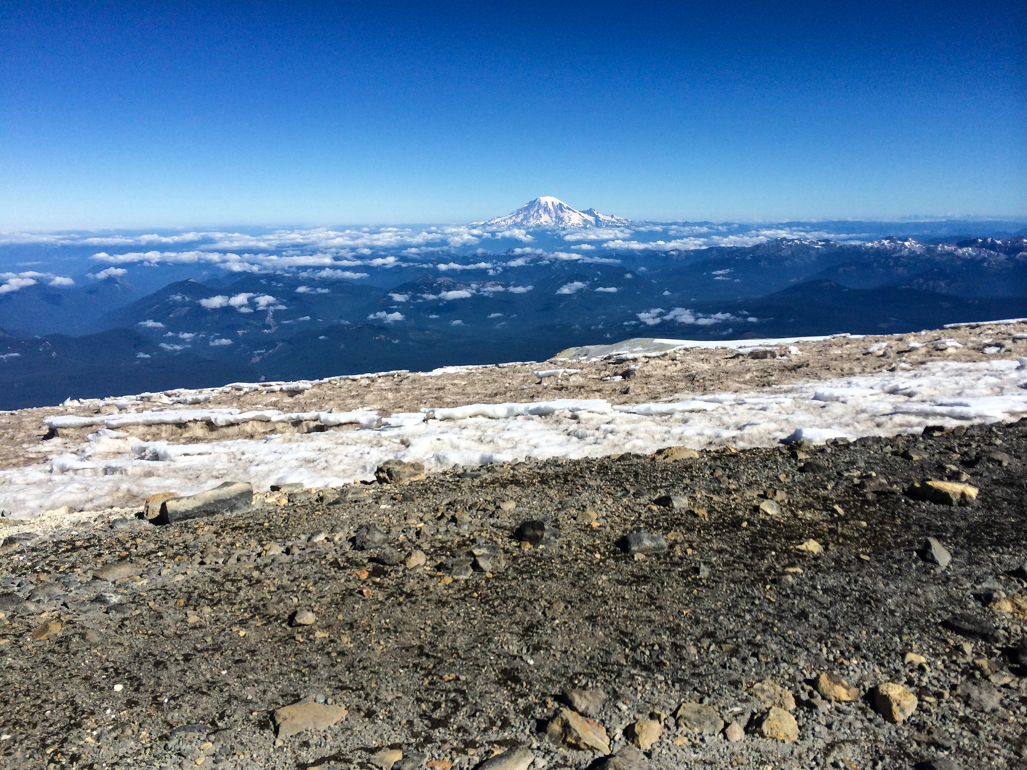 Mt. Adams view of Mt. Rainier.<br />08/07/2014 @ 09:49<br />Camera: iPhone 5s<br />Lens: iPhone 5s back camera 4.12mm f/2.2