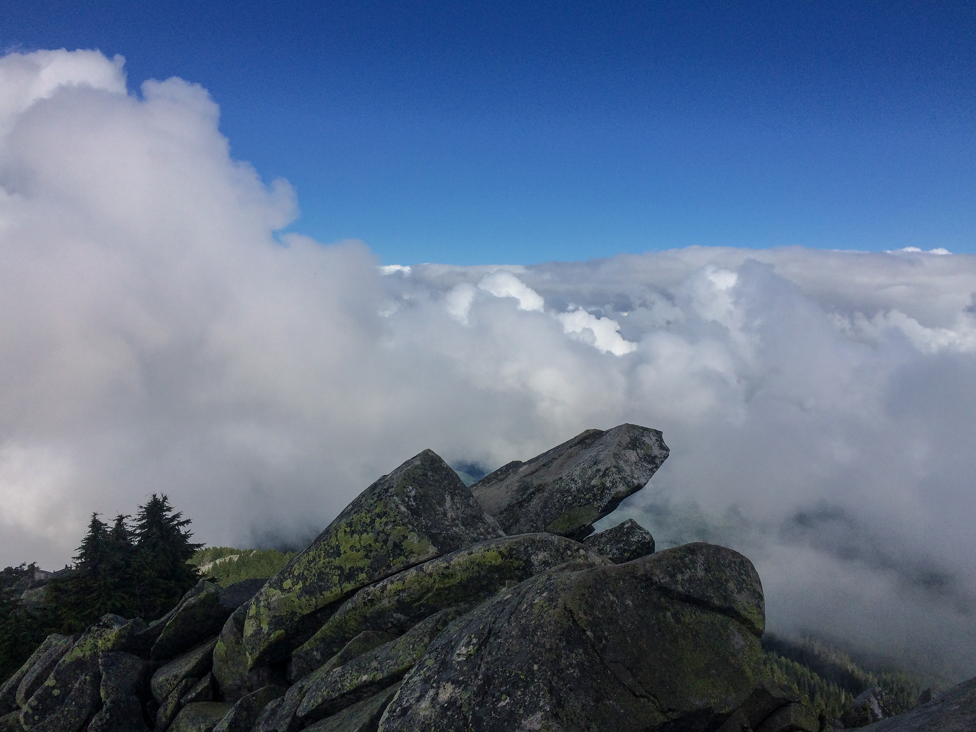 Looking Northwest from Pilhuck, I could ignore the impending cloud cover rolling up both sides of the western mountain.<br />07/06/2016 @ 10:19<br />Camera: iPhone 5s<br />Lens: iPhone 5s back camera 4.15mm f/2.2