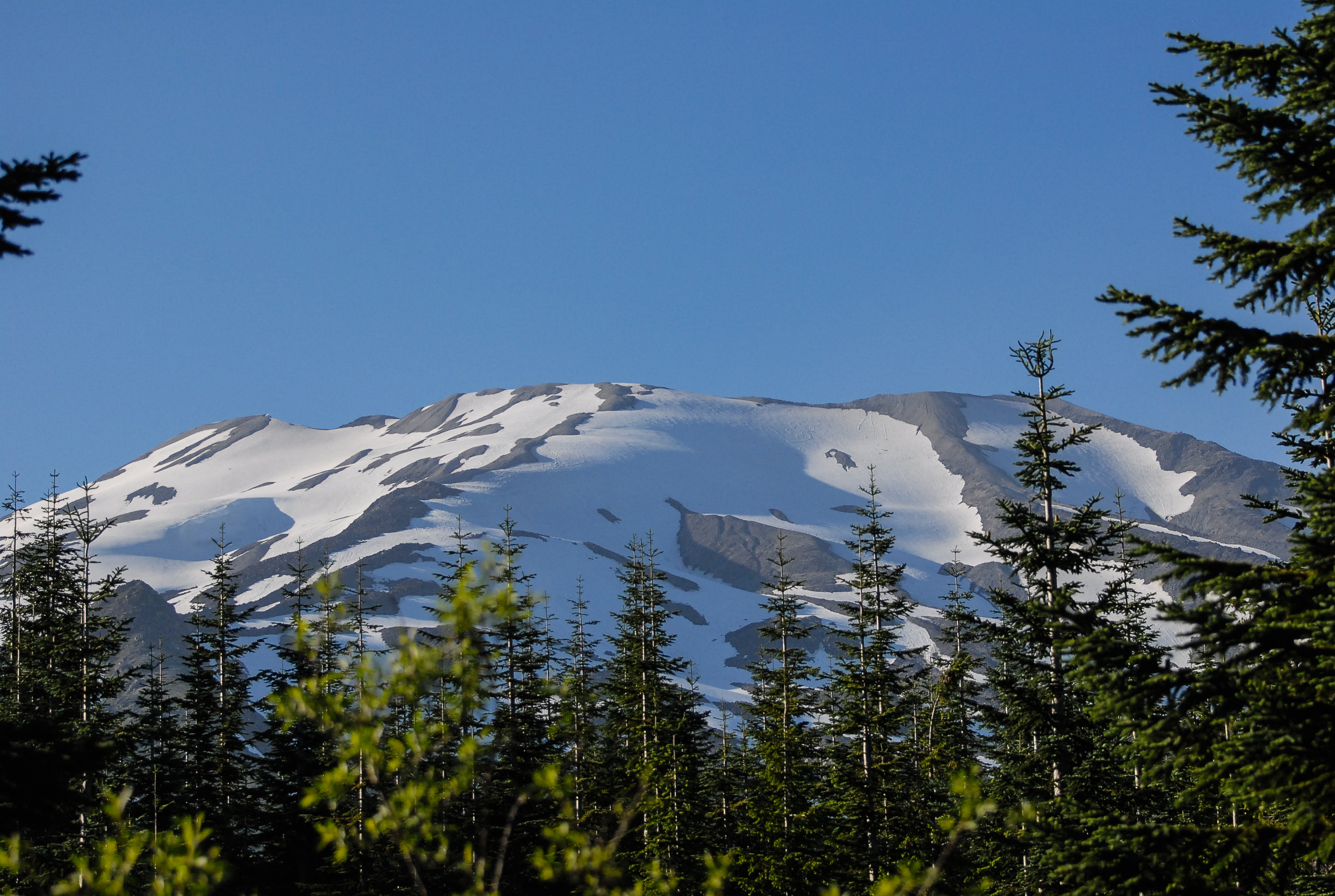 Mt. St. Helens from the Climber's Bivouac.<br />07/11/2012 @ 18:45<br />Camera: NIKON D200<br />Lens: AF-S VR Zoom-Nikkor 70-300mm f/4.5-5.6G IF-ED