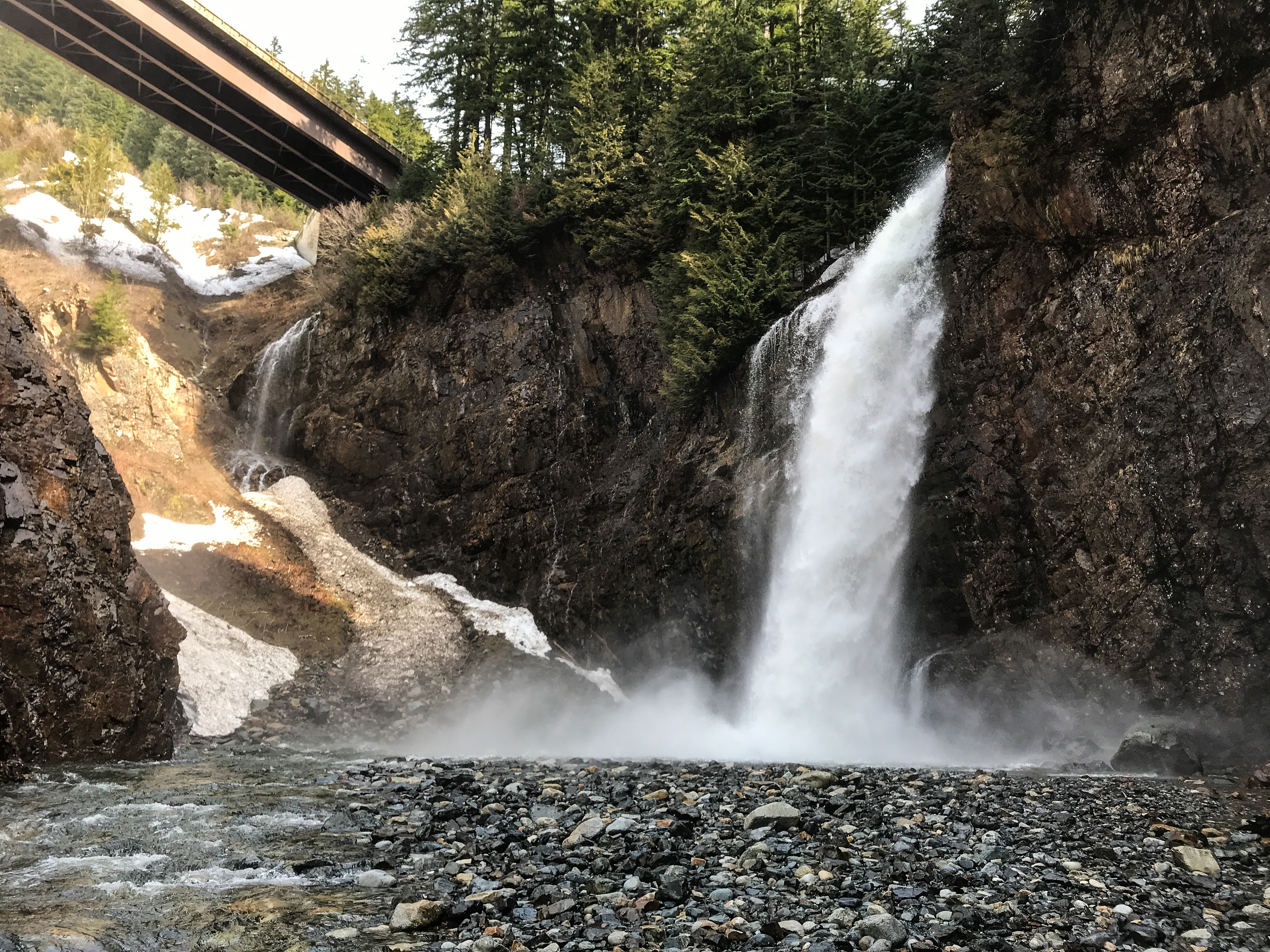 Franklin Falls in the spring.<br />04/09/2018 @ 11:17<br />Camera: iPhone 7<br />Lens: iPhone 7 back camera 3.99mm f/1.8