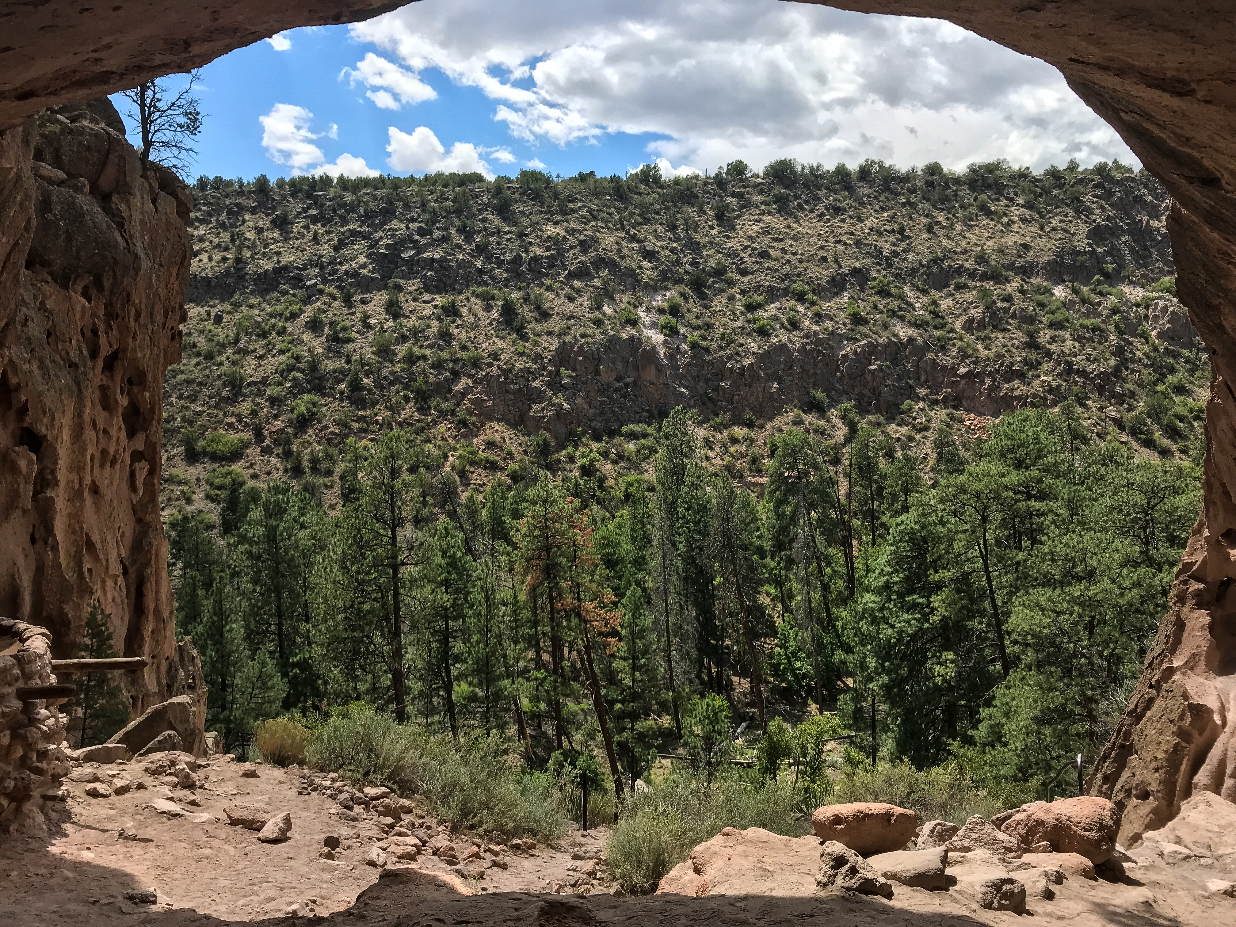 Hiked to a cave dwelling in Santa Fe. Different scenery than home!<br />08/24/2018 @ 13:56<br />Camera: iPhone 7<br />Lens: iPhone 7 back camera 3.99mm f/1.8